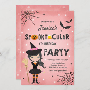 Halloween Birthday Invite Witch Halloween Party
