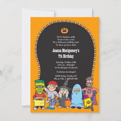 Halloween Birthday Kid's Costume Party Invitation