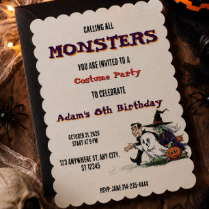 Halloween Birthday Kids Party Halloween  Invitation