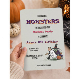 Halloween Birthday Kids Party Halloween  Invitation