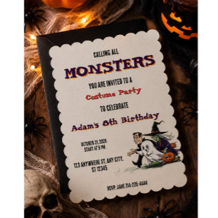 Halloween Birthday Kids Party Halloween  Invitation