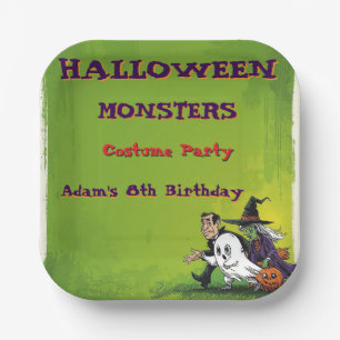Halloween Birthday Kids Party Halloween Paper Plates
