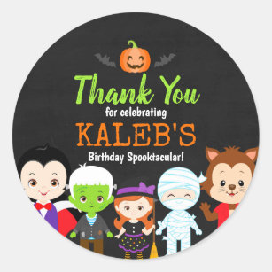 Eternal Design 48 x 30mm Personalised Glossy Kids Birthday PartyThanks for Coming White Stickers KBCS 161 