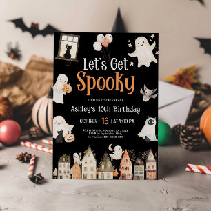 Halloween Birthday Let's Get Spooky Invitation