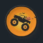 Halloween birthday Monster truck Ghost Pumpkin bat Paper Plates<br><div class="desc">Halloween birthday Monster truck Ghost Pumpkin bat Paper Plates (Edit)</div>