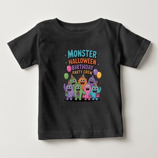 HALLOWEEN BIRTHDAY MONSTERS BABY T-Shirt (Front)