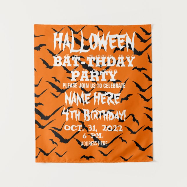 HALLOWEEN BIRTHDAY PARTY CELEBRATION  TAPESTRY (Front)