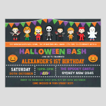 Halloween Birthday Party Chalkboard Jack O'Lantern Invitation