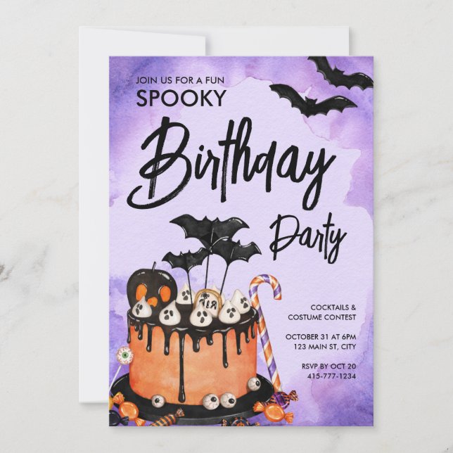 Halloween Birthday Party Custom Invitation (Front)