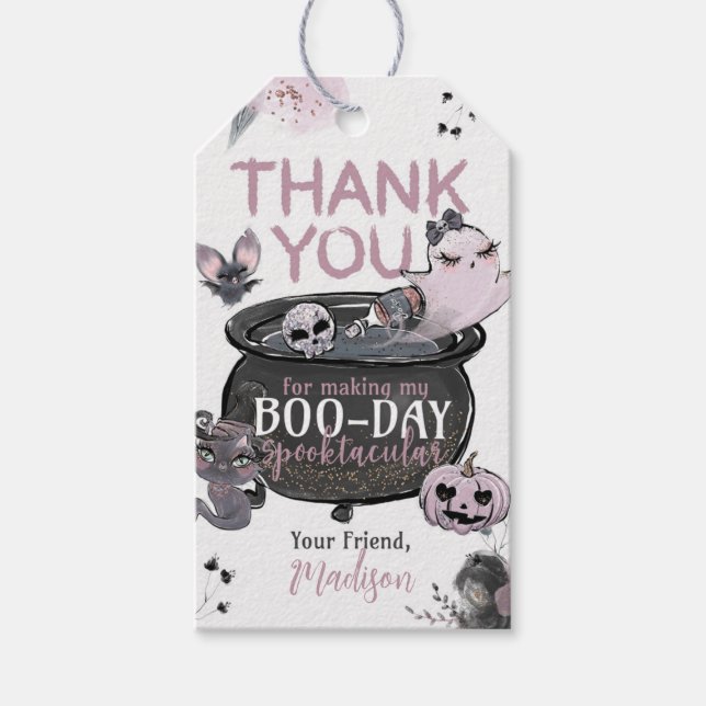 Halloween Birthday Party Favor Tag (Front)