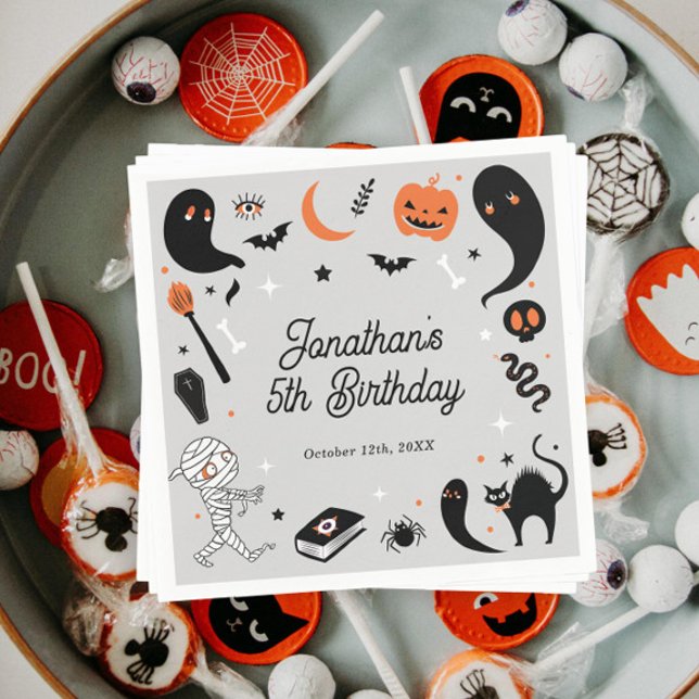 Halloween Birthday Party For Boys Napkins (Creator Uploaded)
