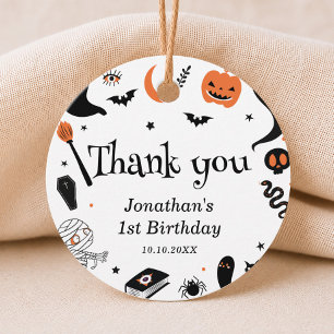 Halloween Birthday Party for Kids Thank You Favor Tags