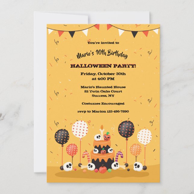 Halloween Birthday Party Invitation (Front)