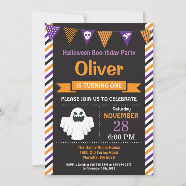 Halloween Birthday Party Invitation (Front)