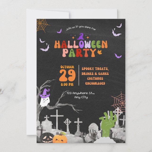 Halloween Birthday Party Invitation (Front)