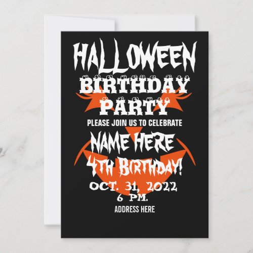 HALLOWEEN BIRTHDAY PARTY INVITATION