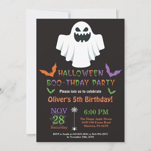 Halloween Birthday Party Invitation (Front)