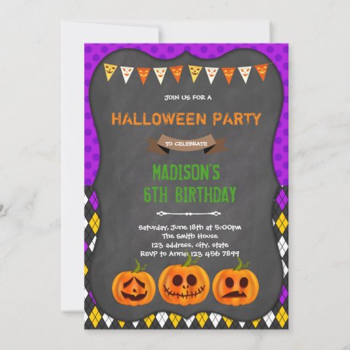 Halloween birthday party Invitation