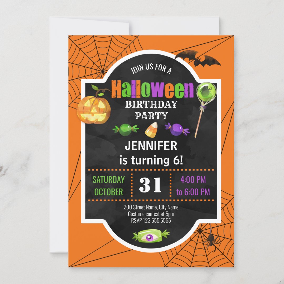 Halloween Birthday Party Invitation | Zazzle