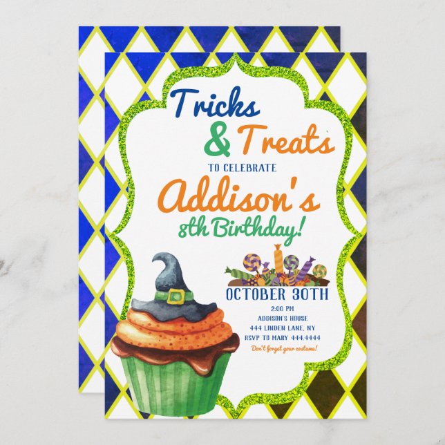 Halloween Birthday Party Invitation (Front/Back)