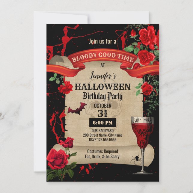 Halloween Birthday Party Invitation (Front)