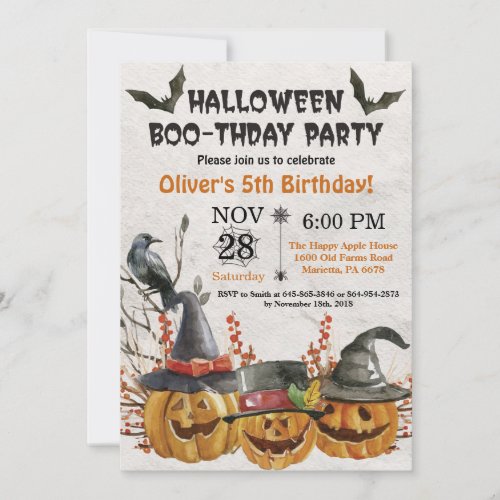 Halloween Birthday Party Invitation