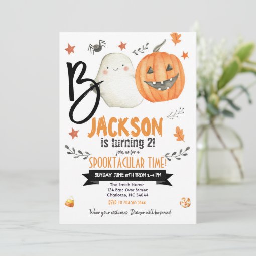 Halloween birthday Party invitation, Boo invite | Zazzle