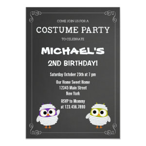 Halloween Birthday Party Invitation Chalkboard