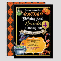 Halloween birthday party invitation for kid