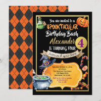 Halloween birthday party invitation for kid