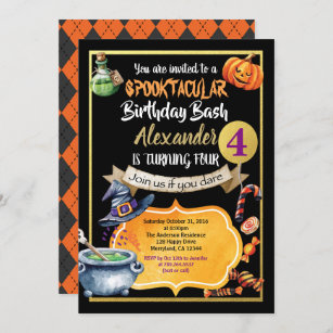 #64 HALLOWEEN Pack of 10 witches feet kids children birthday party INVITATIONS 