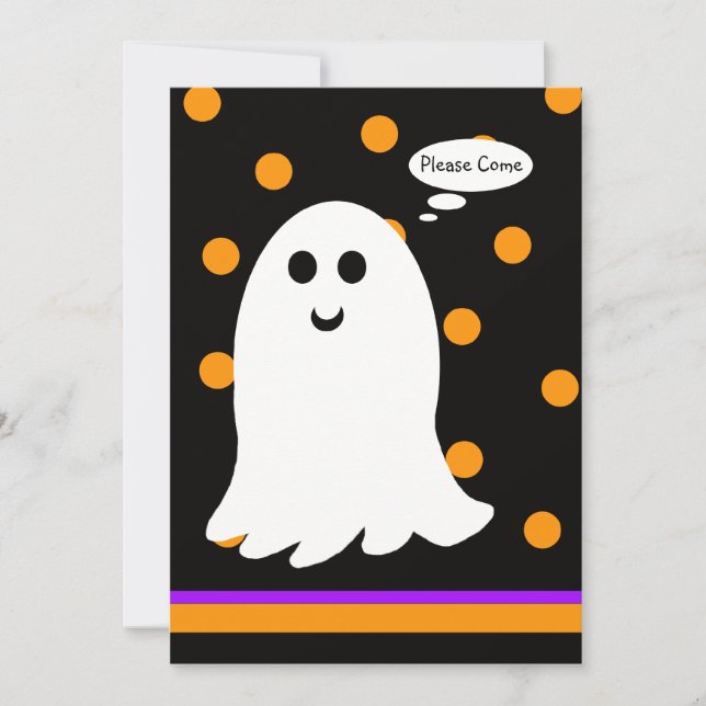 Halloween Birthday Party Invitation Ghost (Front)