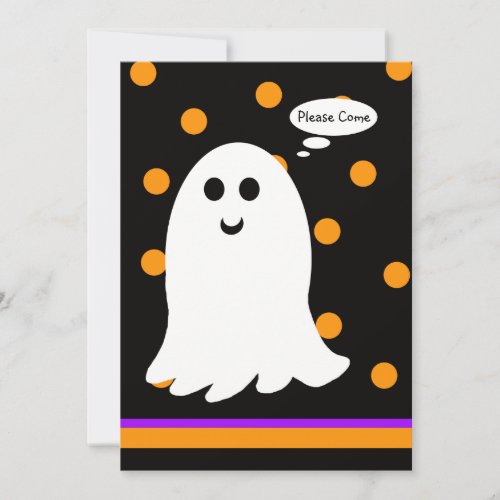Halloween Birthday Party Invitation -- Ghost