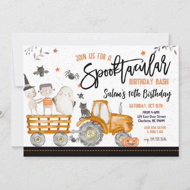 Halloween Birthday Party Invitation,  Invitation (Front)