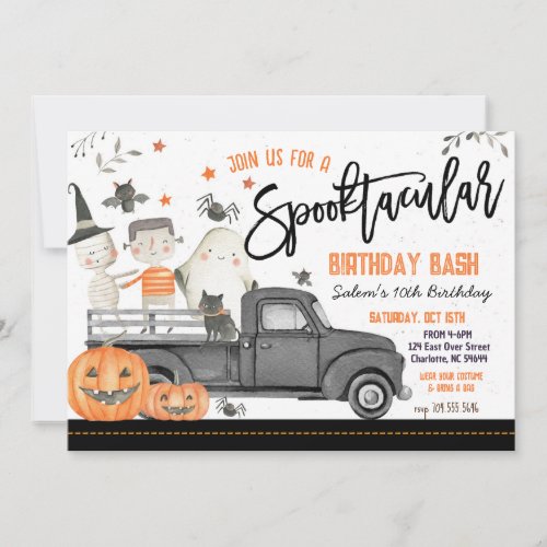 Halloween Birthday Party Invitation  Invitation