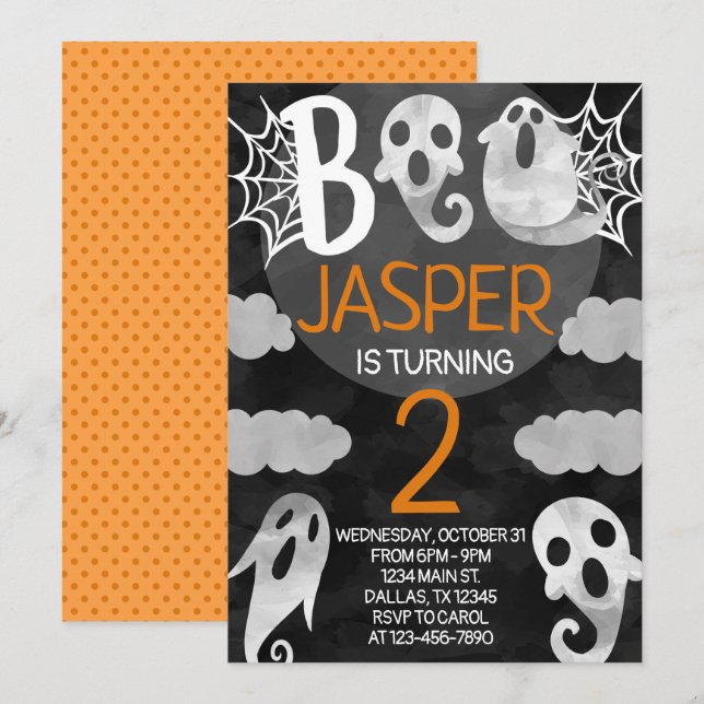 Halloween Birthday Party Invitation Invite (Front/Back)