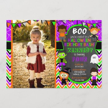 Halloween Birthday Party Invitation With Picture by AshleysPaperTrail at Zazzle