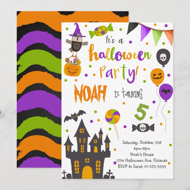 Halloween Birthday Party Invite (Front/Back)