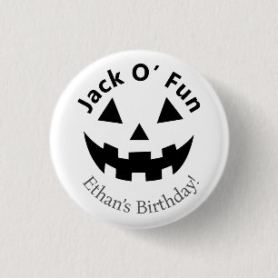 Halloween Birthday Party Jack O’ Fun Pumpkin Button