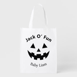 Halloween Birthday Party Jack O’ Fun Pumpkin Grocery Bag