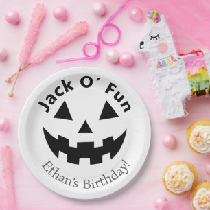 Halloween Birthday Party   Jack O’ Fun Pumpkin  Paper Plates