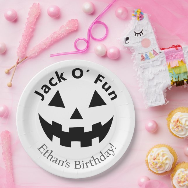 Halloween Birthday Party | Jack O’ Fun Pumpkin  Paper Plates (Party)