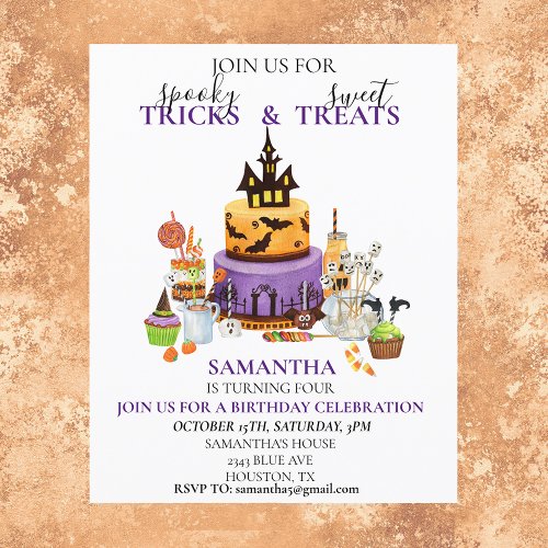 Halloween Birthday Party Kids Cake Treats Sweets 