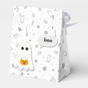 Halloween Birthday Party Minimal Ghost Design Favor Boxes