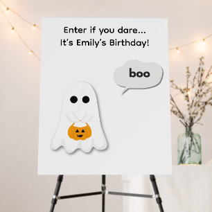 Halloween Birthday Party   Minimal Ghost Design Foam Board