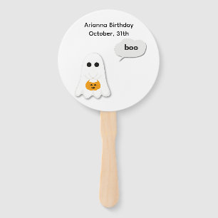 Halloween Birthday Party Minimal Ghost Design Hand Fan