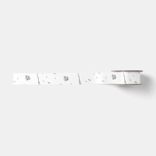 Halloween Birthday Party   Minimal Ghost Design Satin Ribbon