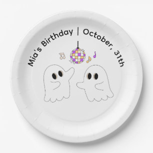 Halloween Birthday Party Minimal Pumpkin Design Paper Plates