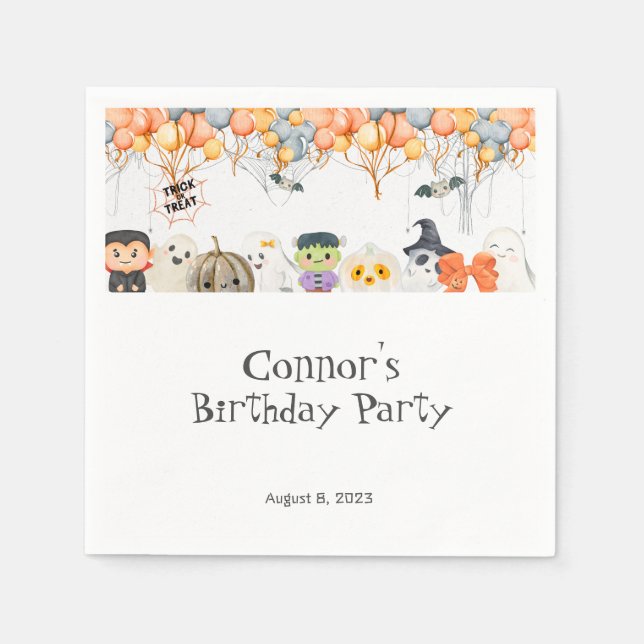 Halloween birthday party  napkins (Front)