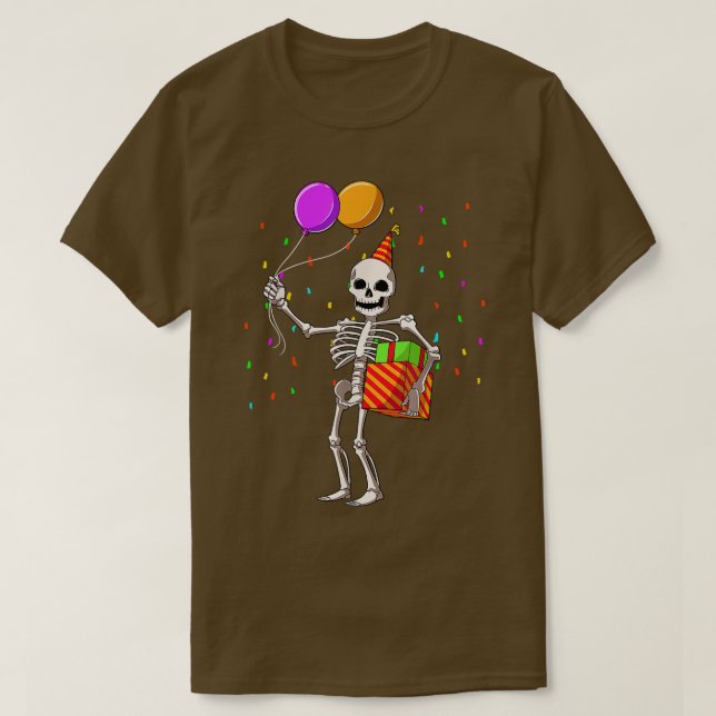 Halloween Birthday Party Outfit Skeleton Birthday  T-Shirt (Design Front)